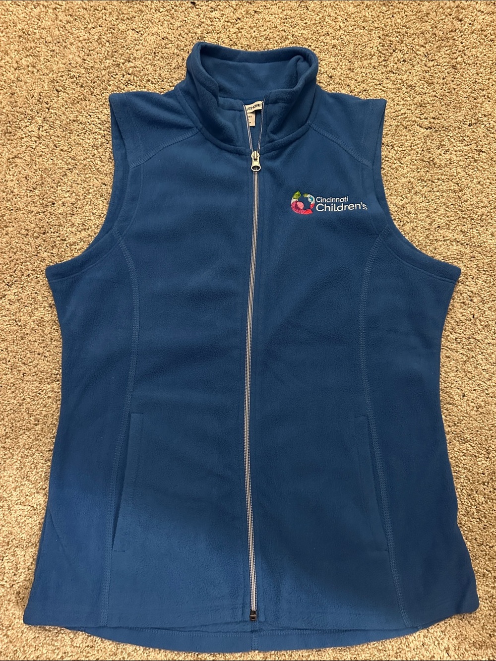 Port Authority Blue Women’s Fleece Cincinnati Children”s Logo Vest with Full Zip